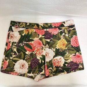 Anthropologie Elevenses Floral Print Shorts - Green, Pink, Purple size 14 EUC